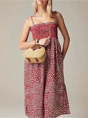 J.Crew Paloma Dress in Strawberry Swirl Cotton Poplin | XL | EUC